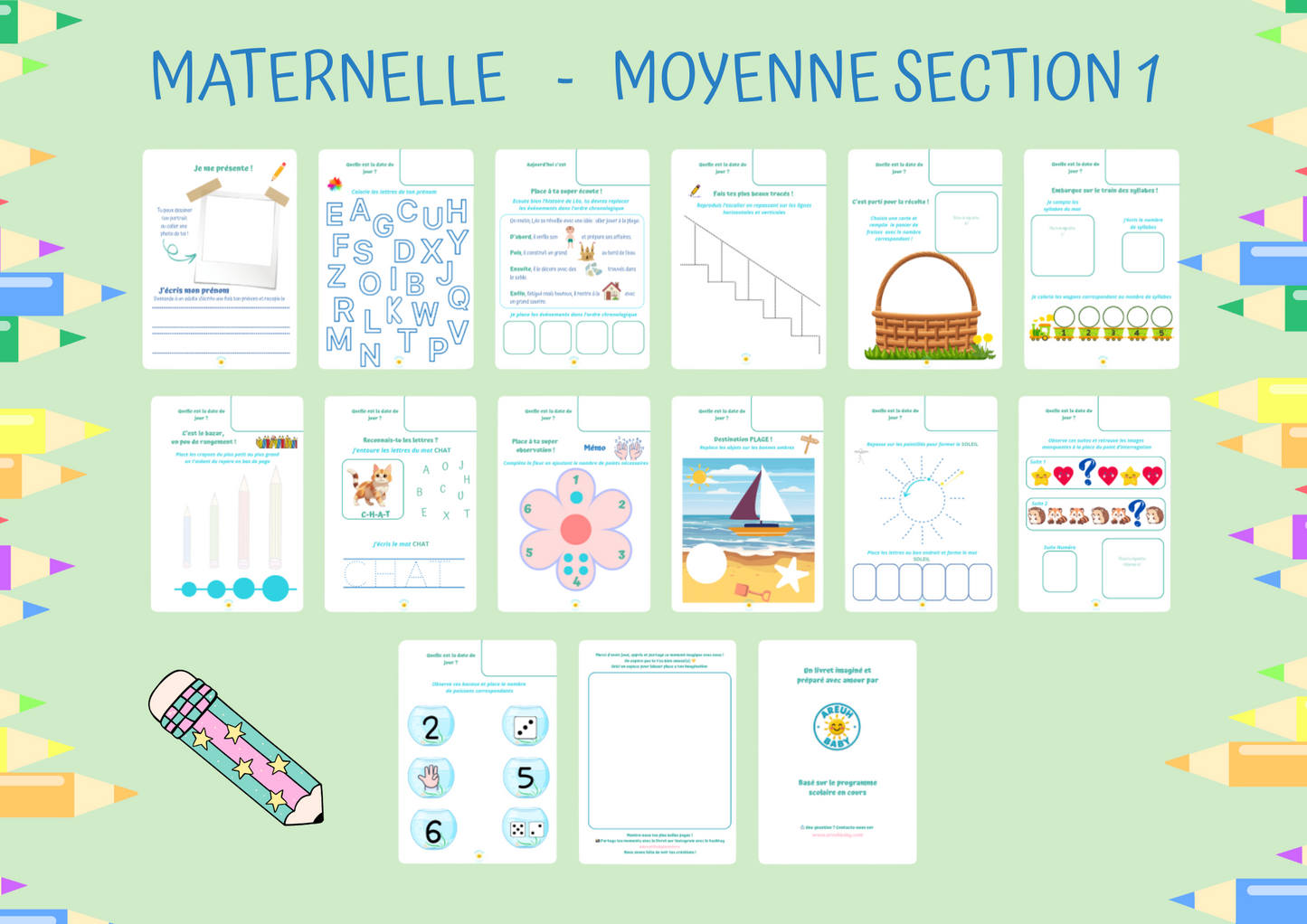 Cahier d'apprentissage - MOYENNE SECTION - Maternelle 4 ans