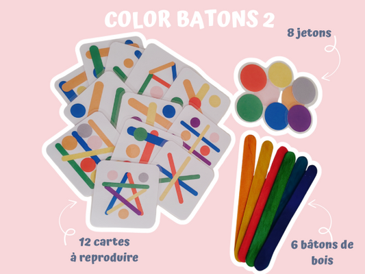 Color Bâtons 2 – Jeu éducatif pour développer l’attention et la logique - Des 4 ans
